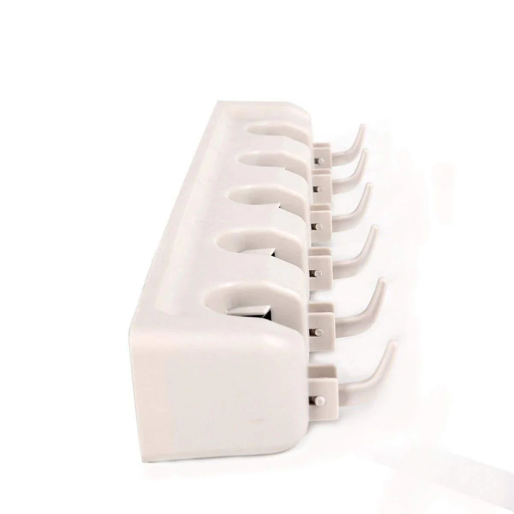 White Wall Mounted Mop & Broom Hanger K4678