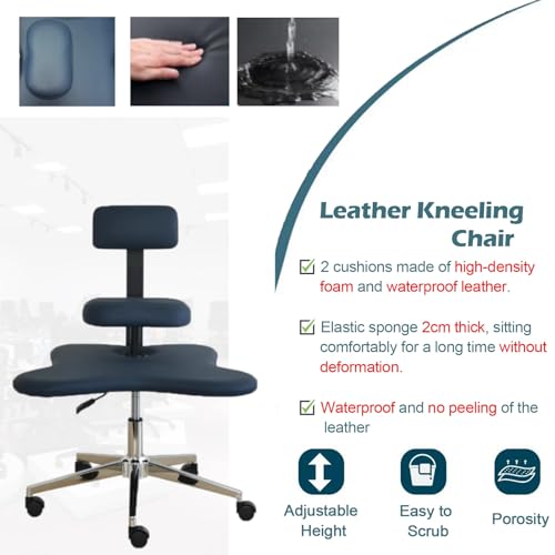 White Ergonomic Cross Legged Kneeling Office Chair with Brake Wheel B94043
