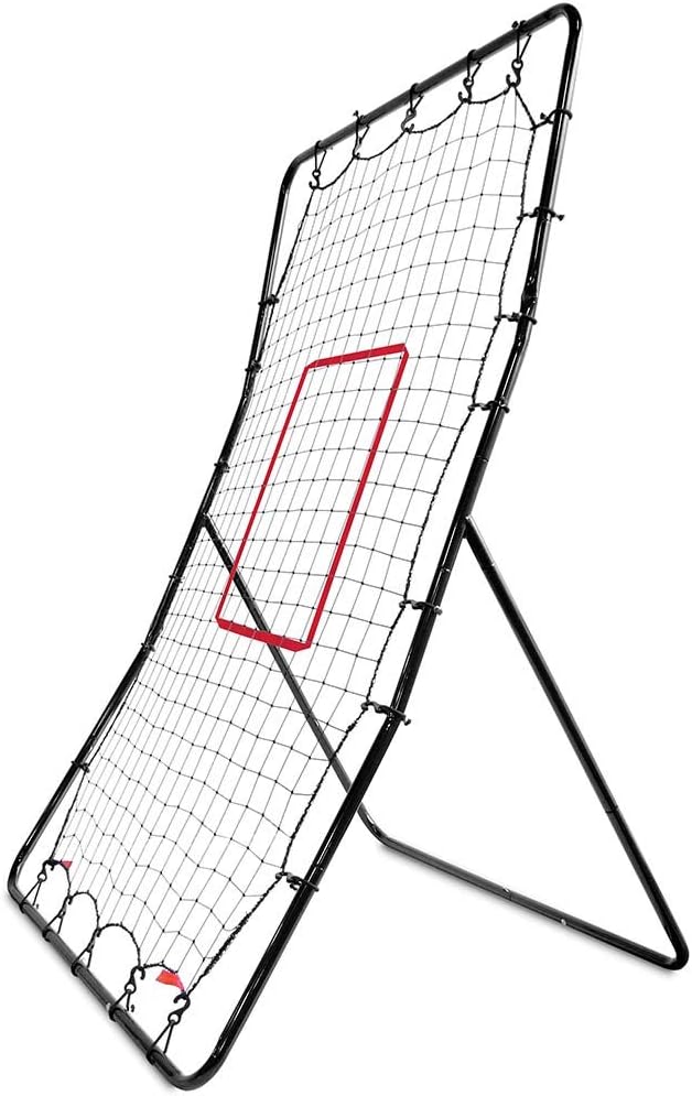 Black/Red Baseball and Softball Pitching Net and Rebounder, 2' 9" x 4' 8" U810