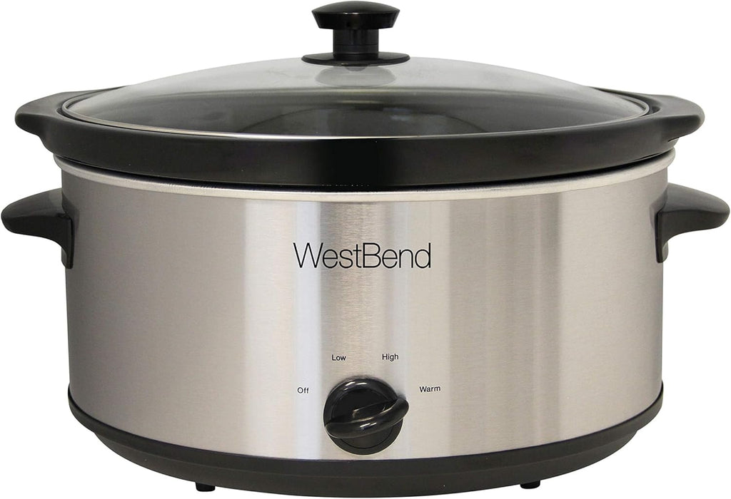 6-Quart Silver Manual Slow Cooker with Glass Lid C4616