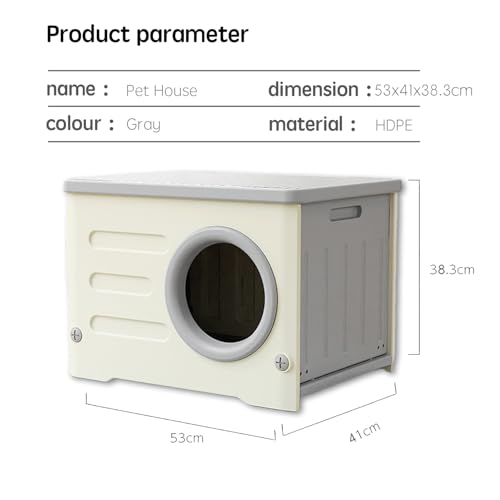 Gray Plastic Cat House with Cat Bed Mat V4766