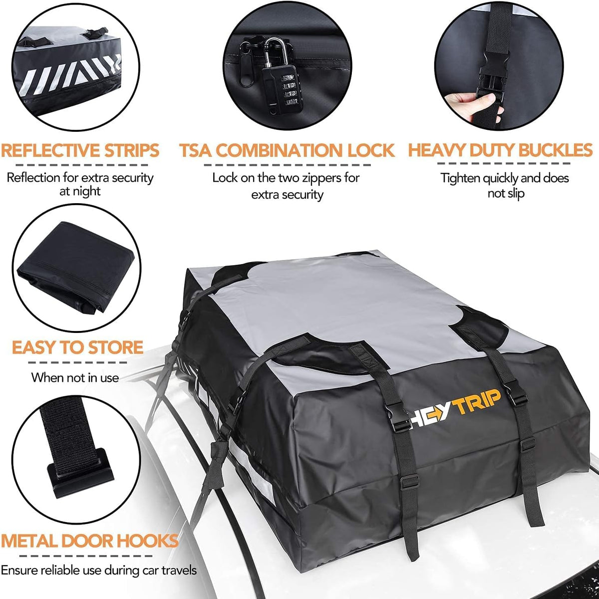 Waterproof Rooftop Cargo Carrier with Non-Slip Bottom H6037