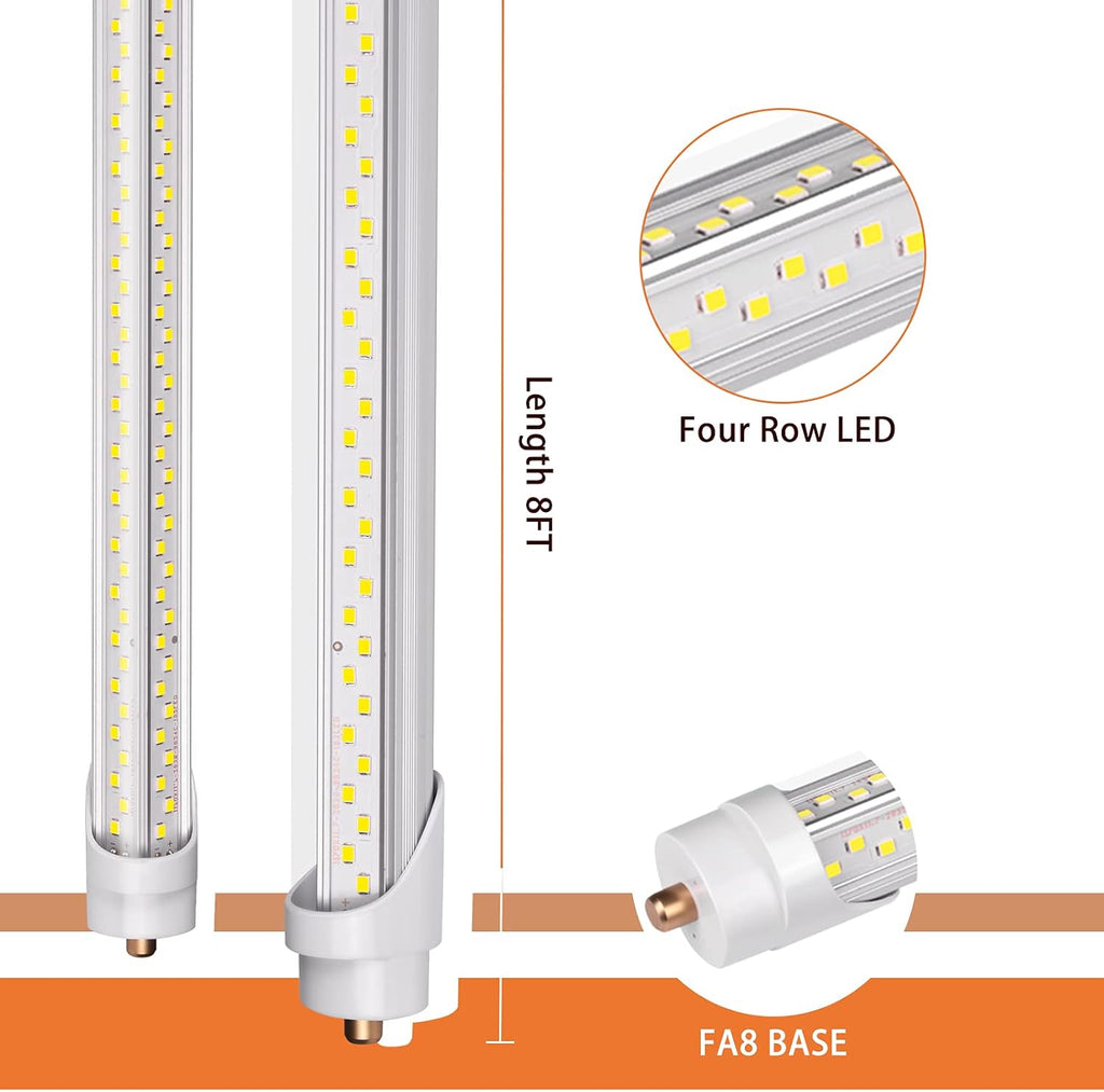 8 Foot 90W 5000K 12150lm T8 T10 T12 LED Tube Light (8 Pack) U132807