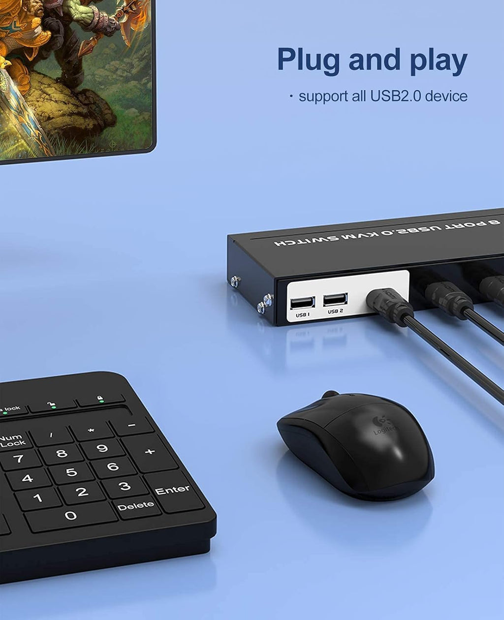 8 Ports 4K 30Hz HDMI KVM Switch L471007