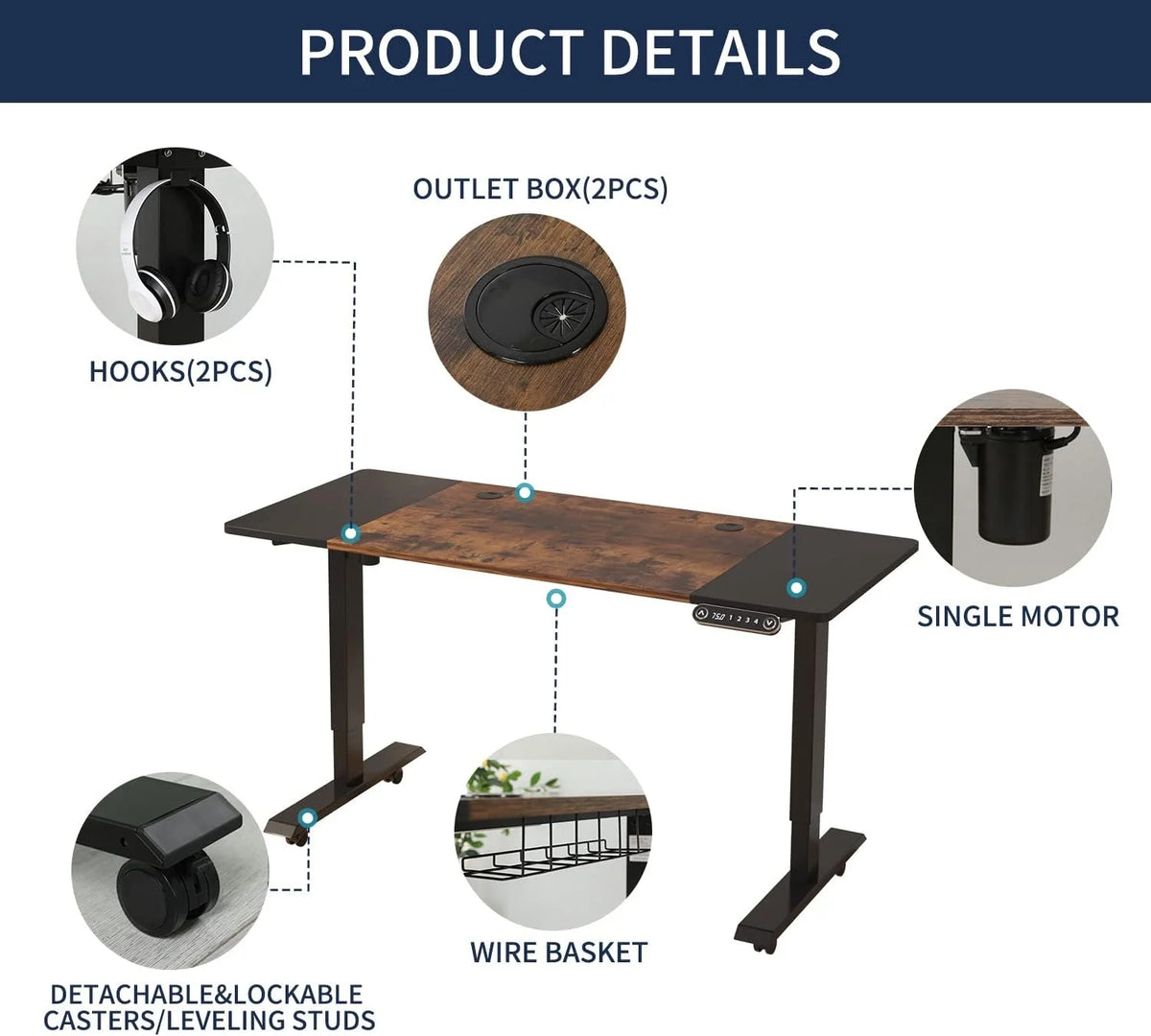 Electric Height Adjustable Standing Desk H383551