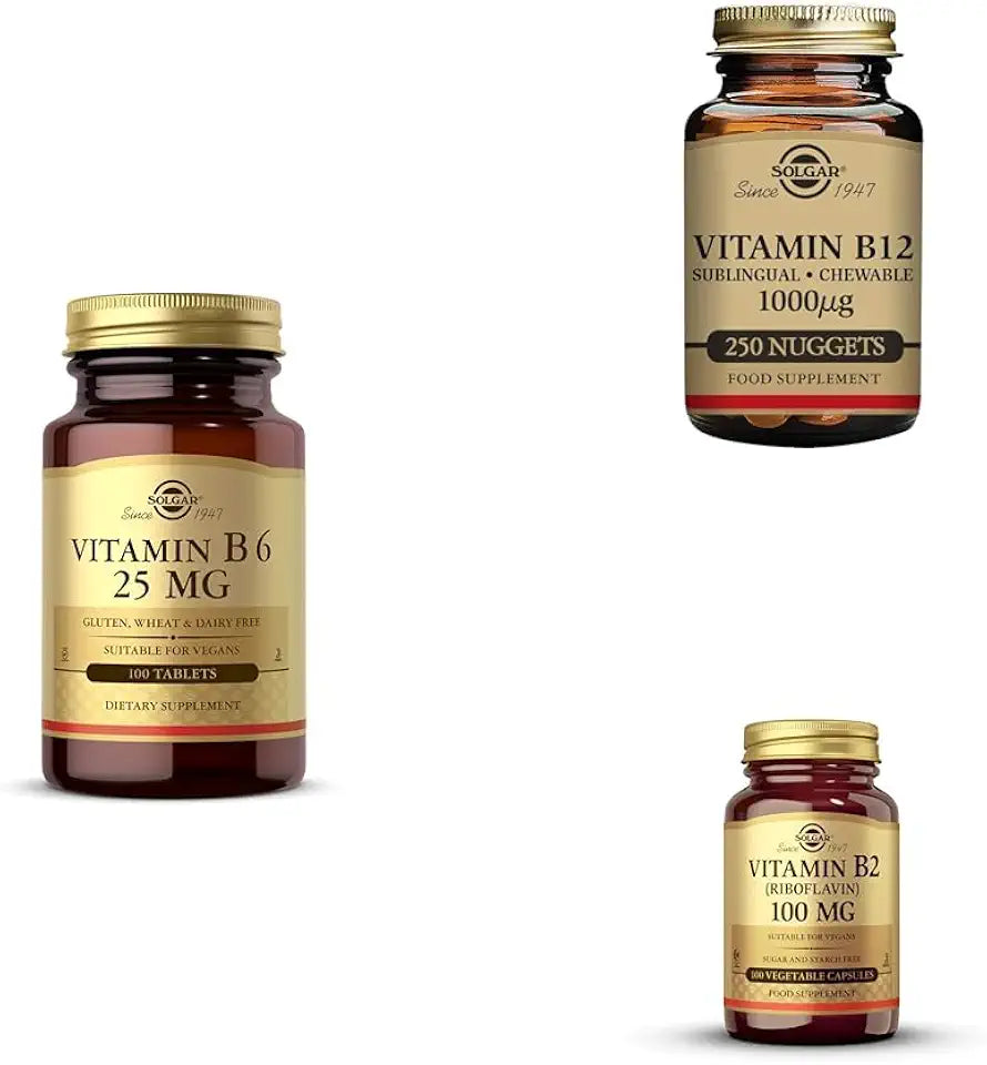 Vitamin B6 25 mg 100 Tablets + Vitamin B12 1000 mcg 250 Count + Vitamin B2 100 mg 100 Capsules E679