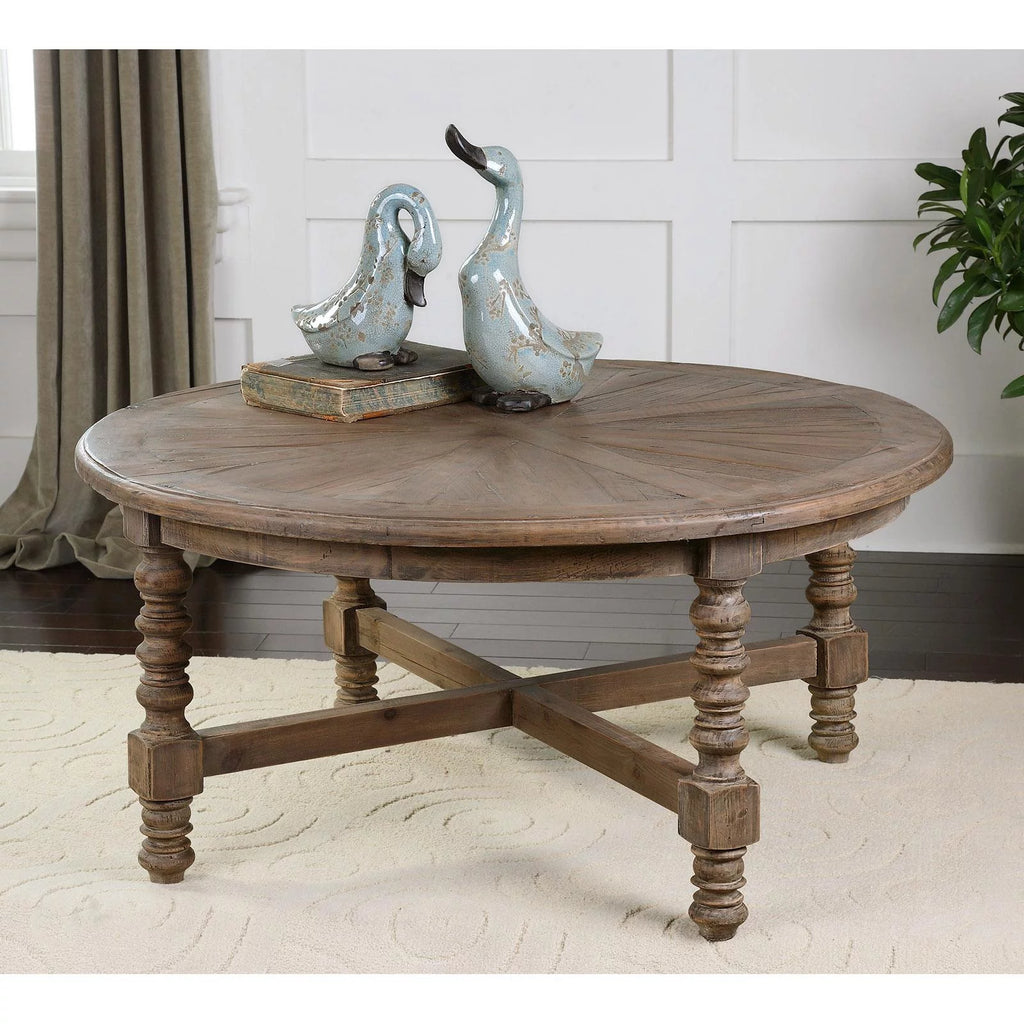 42"W Reclaimed Fir Wood Coffee Table S9574