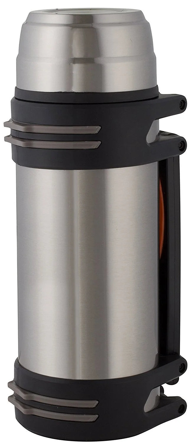 Large Stainless Steel Double Wall Vacuum Insulated Beverage Bottle with Plastic Drinking Mug K391085