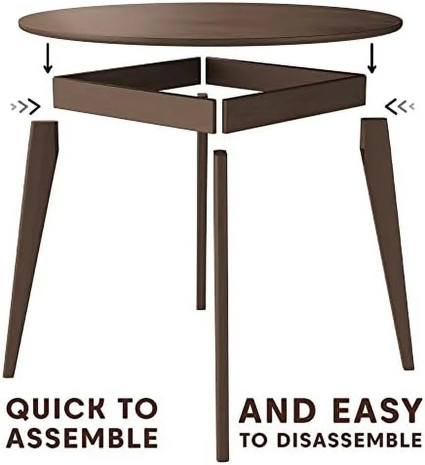 Round Birch Solid Wood Dining Table 40 inch Q6767