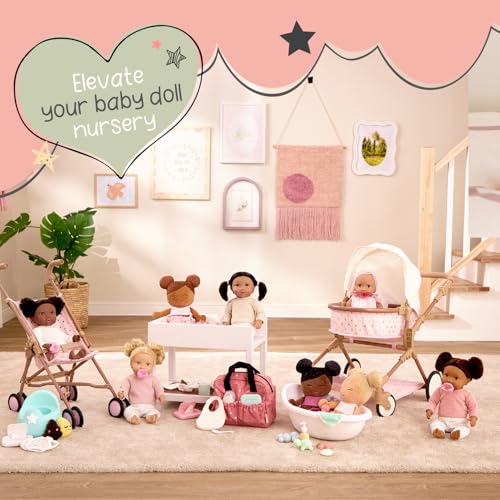 14-Inch Baby Doll Nursery Playset with High Chair, Playpen & Jogger Stroller R908