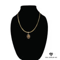14k Bonded Gold Necklace with Oval Rose Pendant, 14K Cuban Chain Necklace R5124