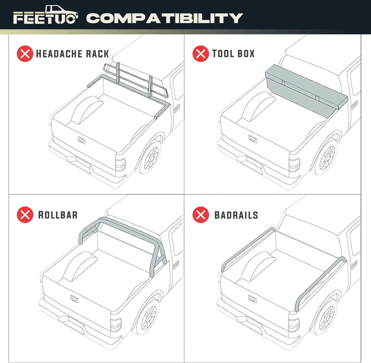 Soft Tri-Fold Tonneau Cover Truck Bed Z78287