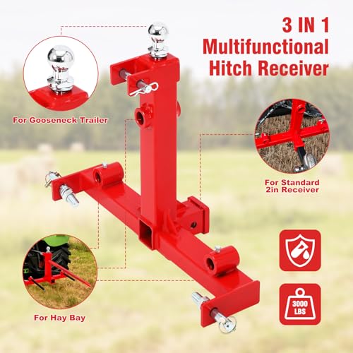 3 Point Hitch 2 inch Receiver Tow Drawbar Adapter W968