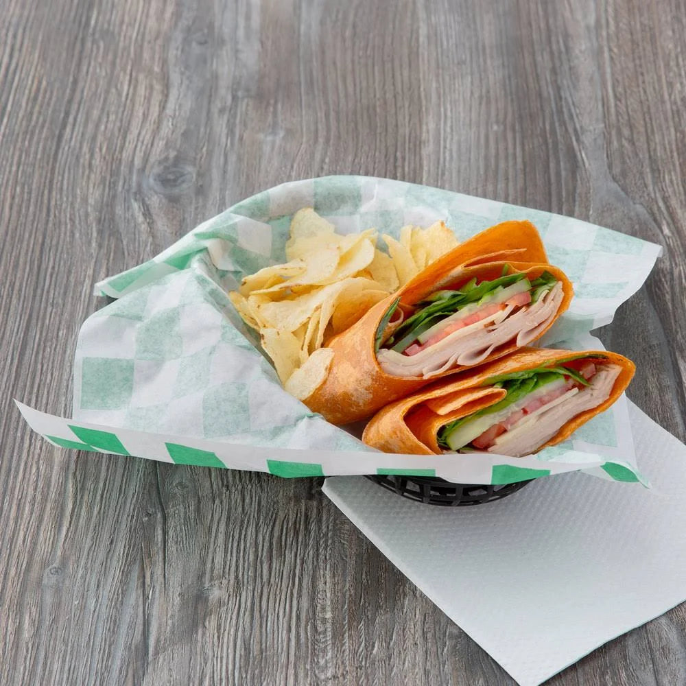 Green Check Deli Sandwich Wrap - 5000/Case Y527