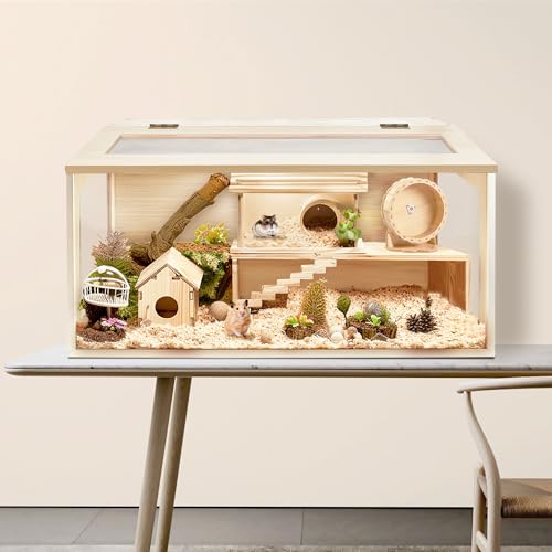 Extra Large Wooden Hamster Cage with Acrylic Sheets (32 x 16 x 16 Inch) U893686