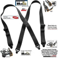 Black X-Back Suspenders with Gripper Clasps Y730