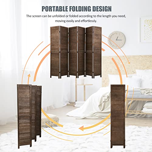 4 Panel 5.75FT Wooden Folding Room Divider W708874