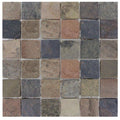 Mixed Color 12 in. x 12 in. x 10mm Tumbled Slate Mesh-Mounted Mosaic Tile (10 Sq. ft. 10 Pieces per CASE) R132