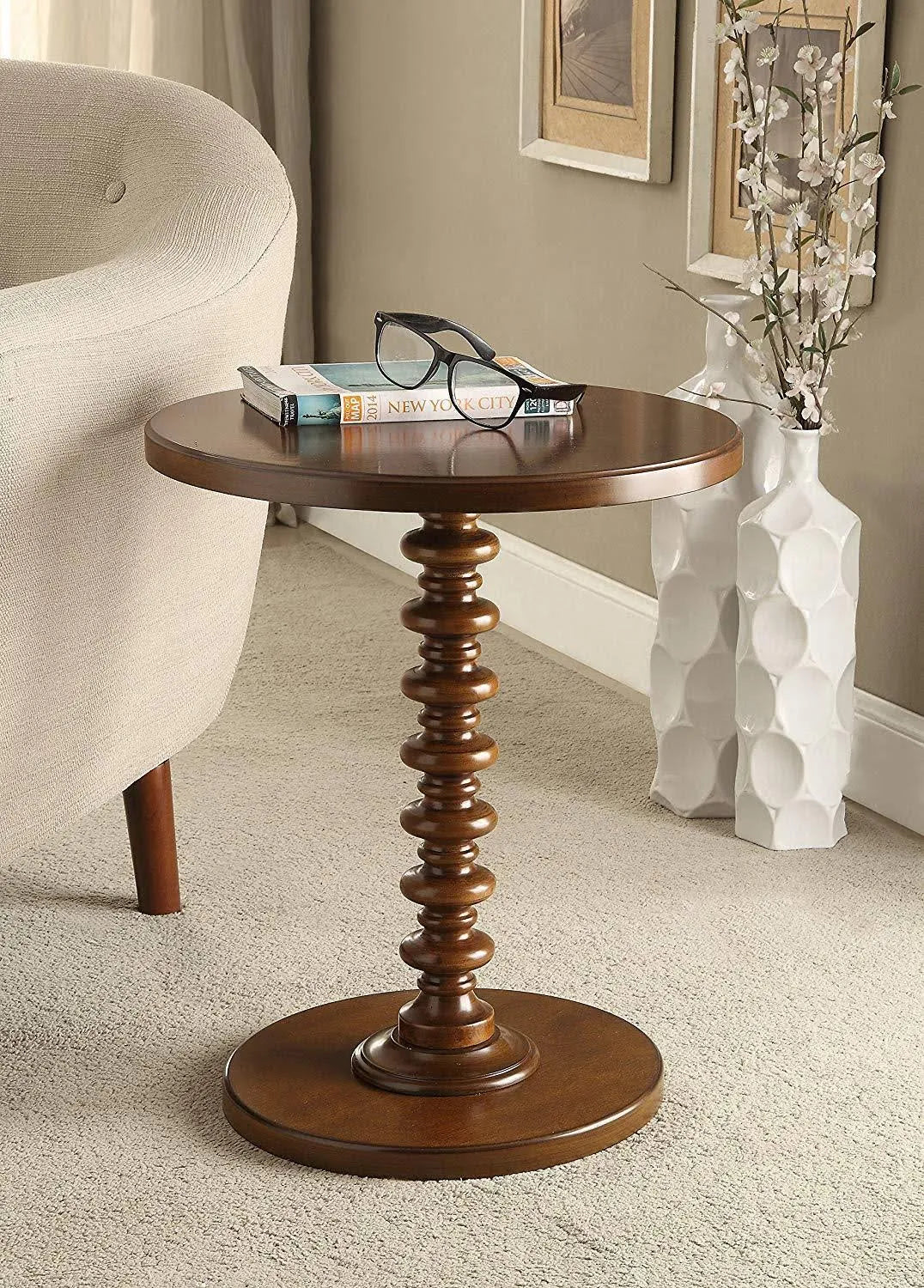 Walnut Wood Veneer Side Table E543031