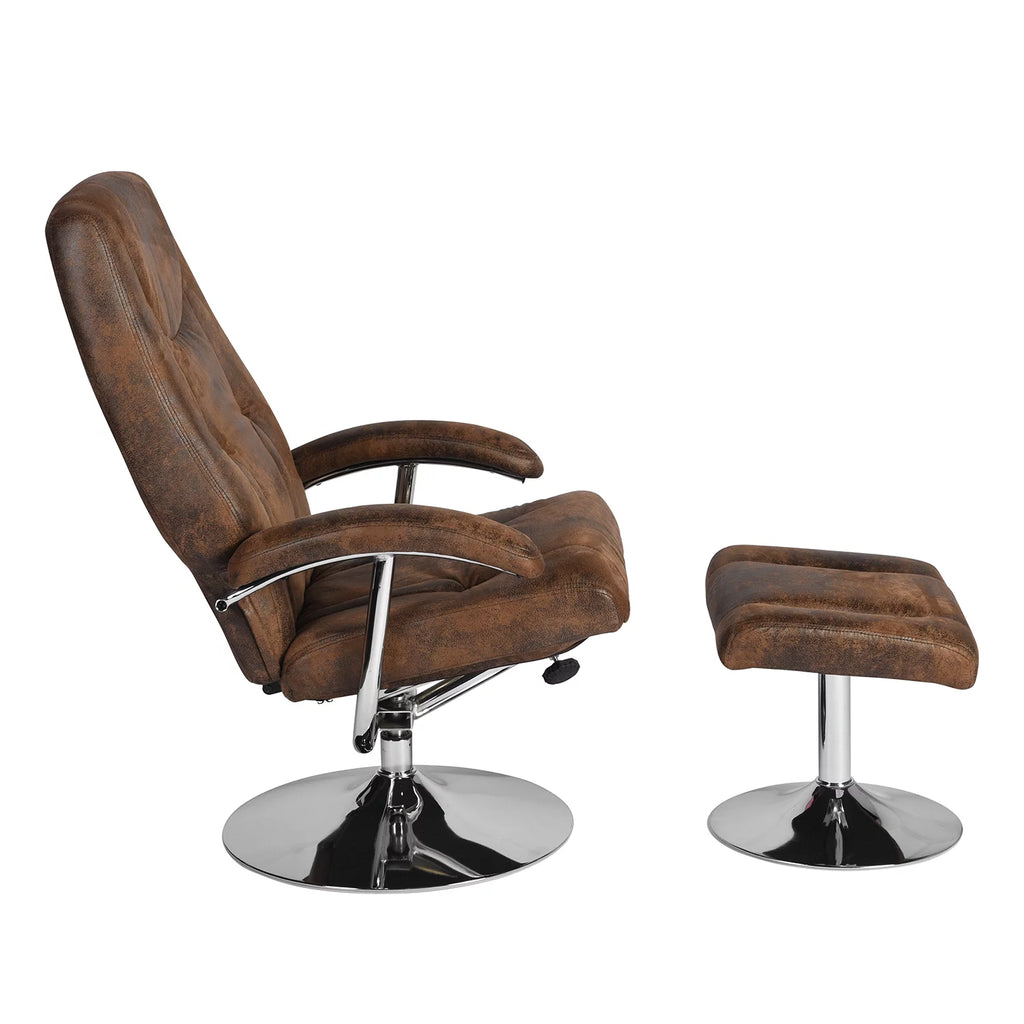 Vintage Fabric Accent Chair with Ottoman E51030