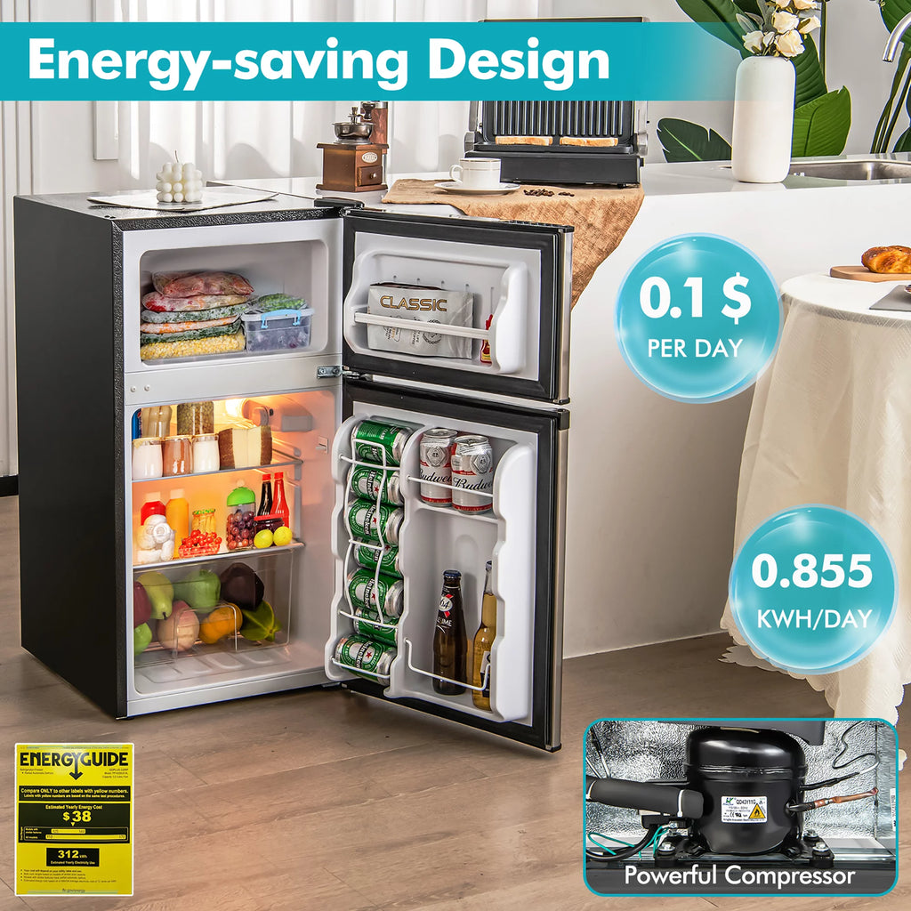 3.2 Cu.Ft Compact Mini Refrigerator with Freezer U954132