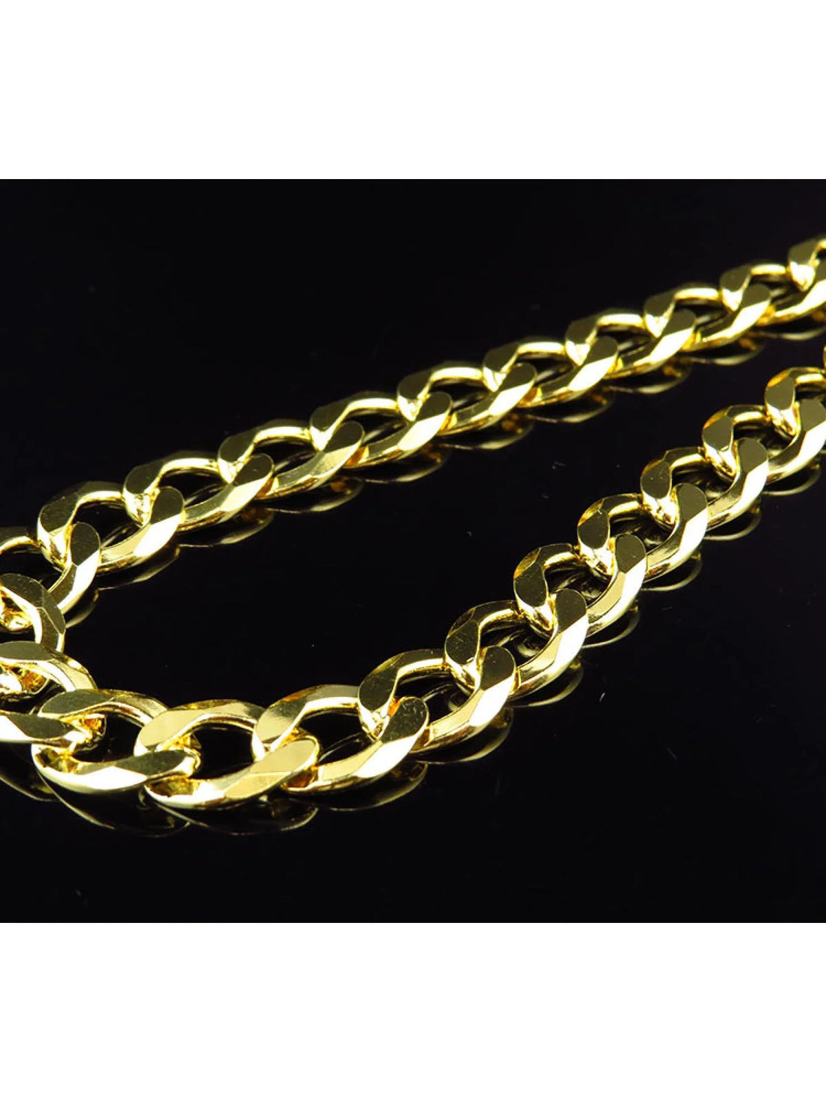 Yellow Gold Finish Sterling Silver Miami Cuban Link Chain Necklace K444893