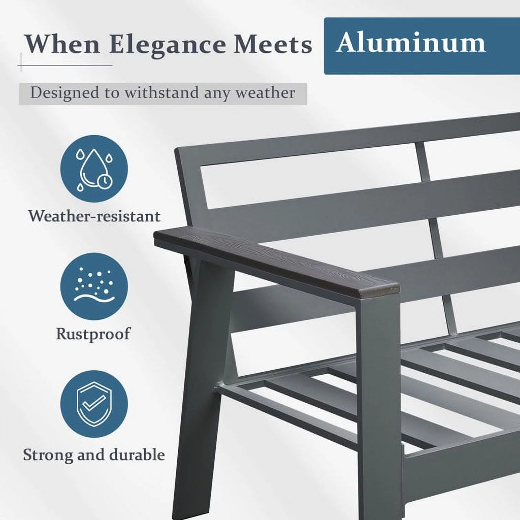Aluminum Patio Chair Set of 2 Grey K58295