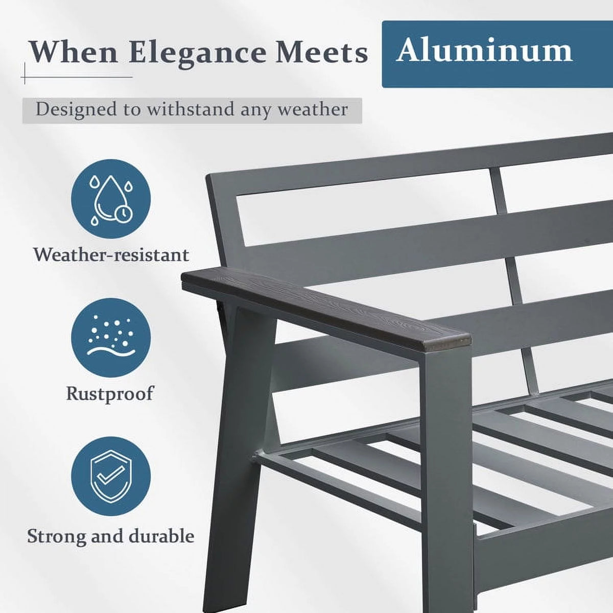 Aluminum Patio Chair Set of 2 Grey K58295