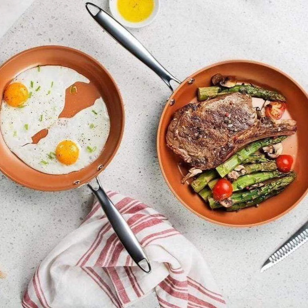 8" 10" 12" Nonstick Ceramic Chef's Skillet Set D40321