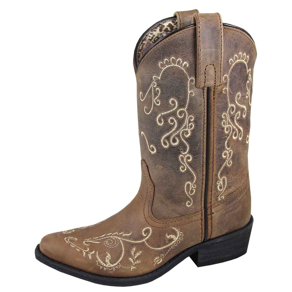 Brown Waxed Distress Western Boots Q8036