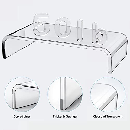 White Clear Acrylic Monitor Stand D18663