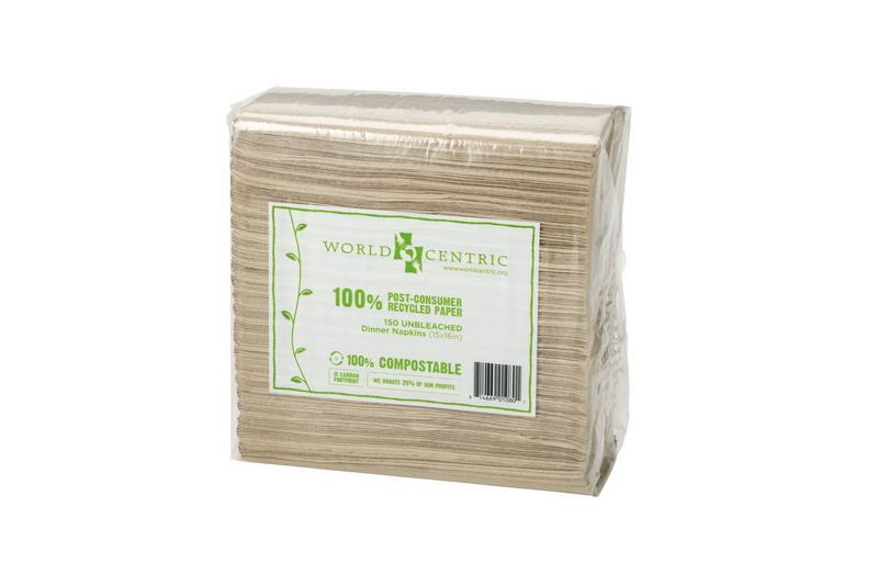 Unbleached Dinner Napkins 2 Ply, 100% Post Consumer Recycled Paper, Case of 3000 I162492