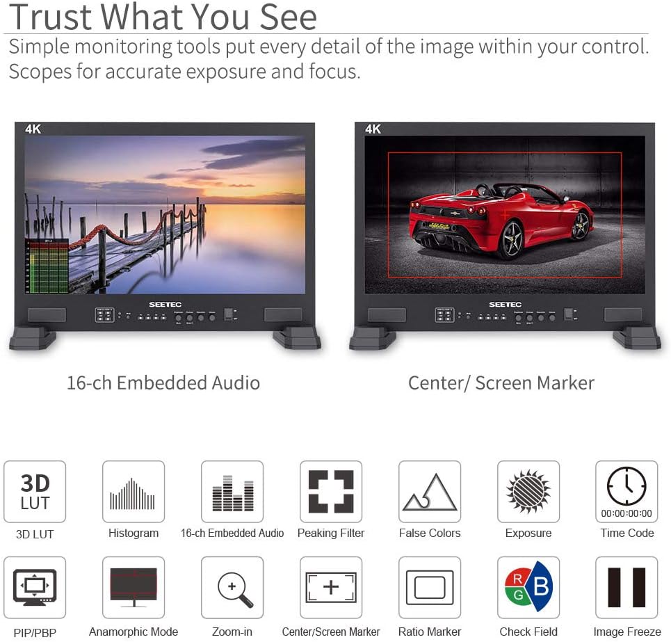 21.5 Inch 3G-SDI 4K HDMI Broadcast Studio Monitor W8074