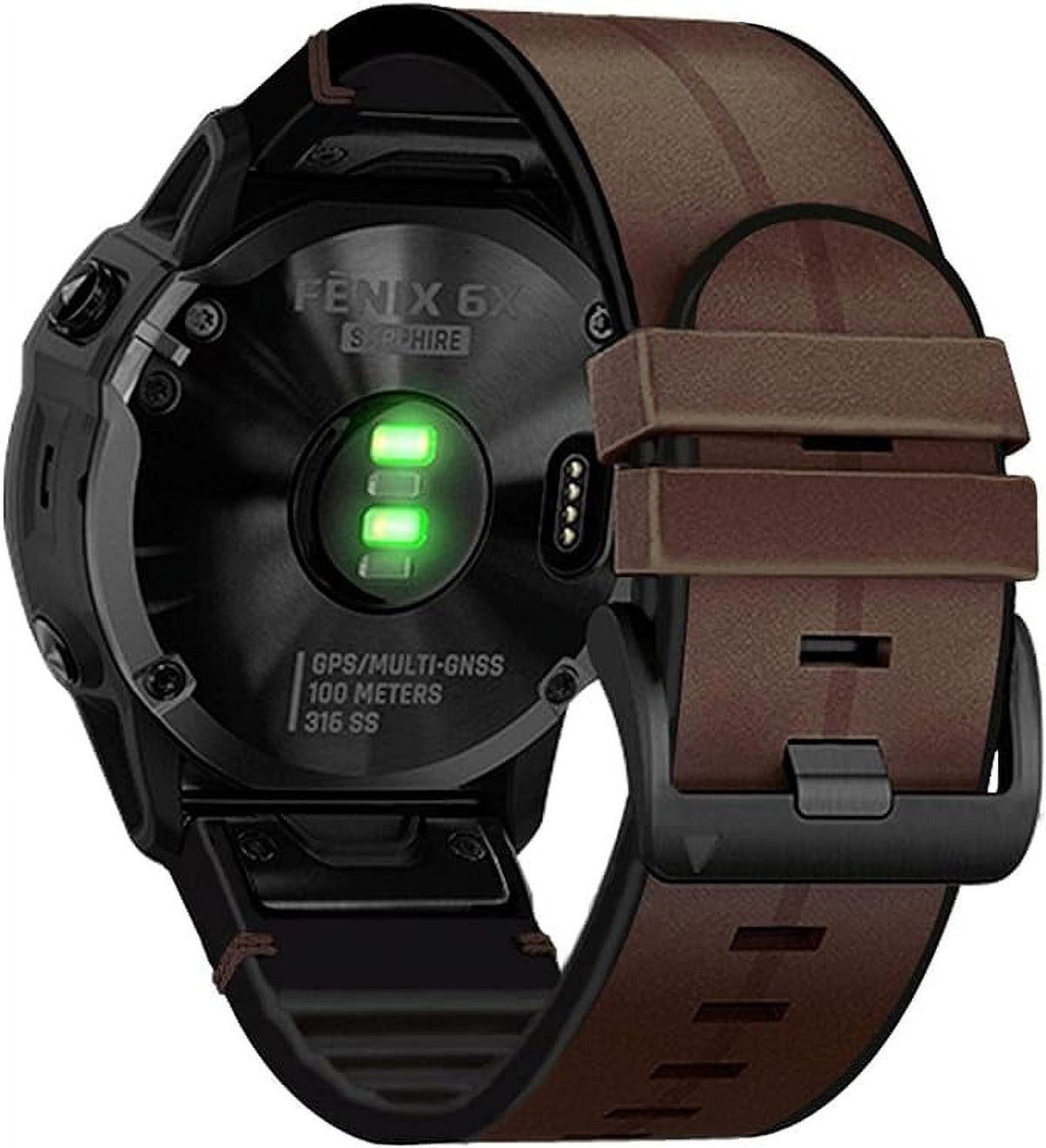 26mm Genuine Leather Hybrid Silicone Watch Band F554