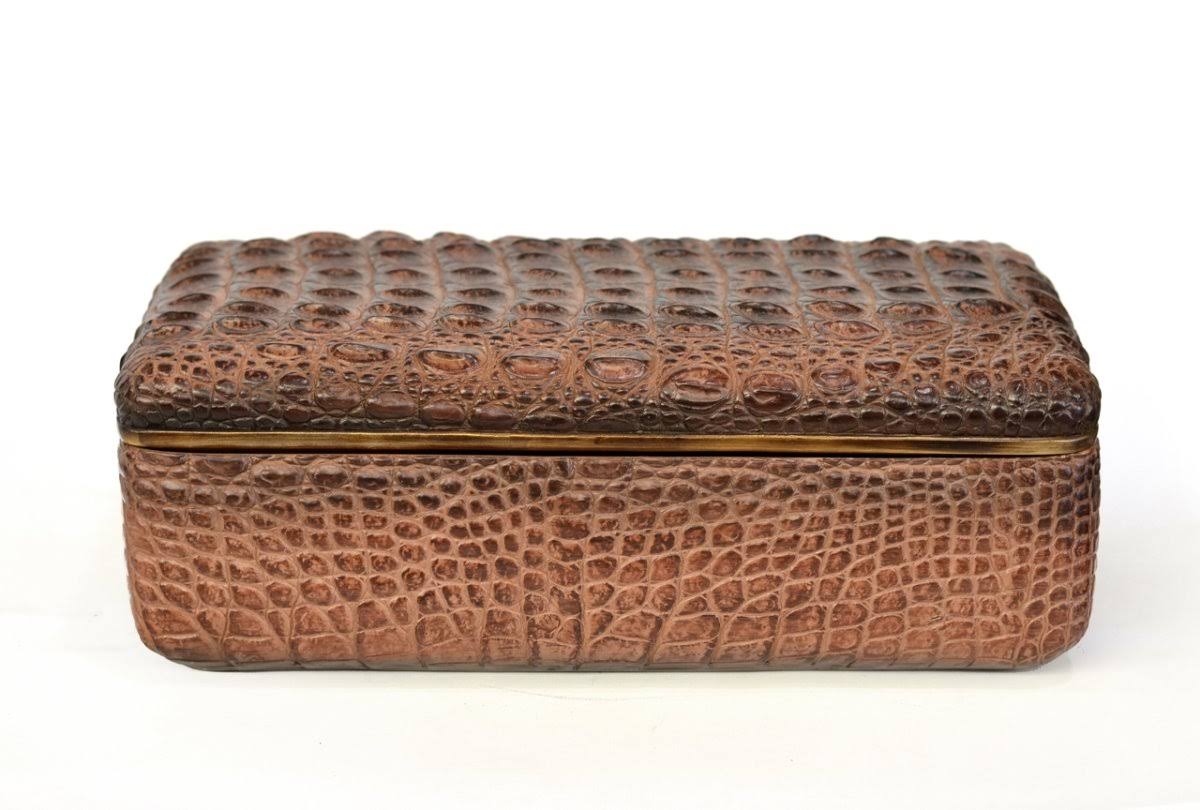 Multi Color Faux Croc Skin Textured Box E66368