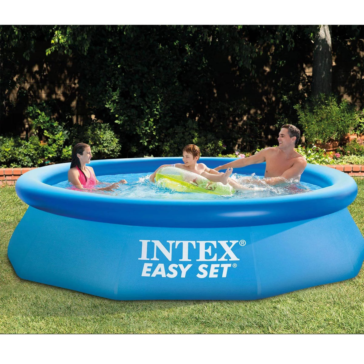 10ft Round Pool Cover & Easy Set Inflatable Pool I30963