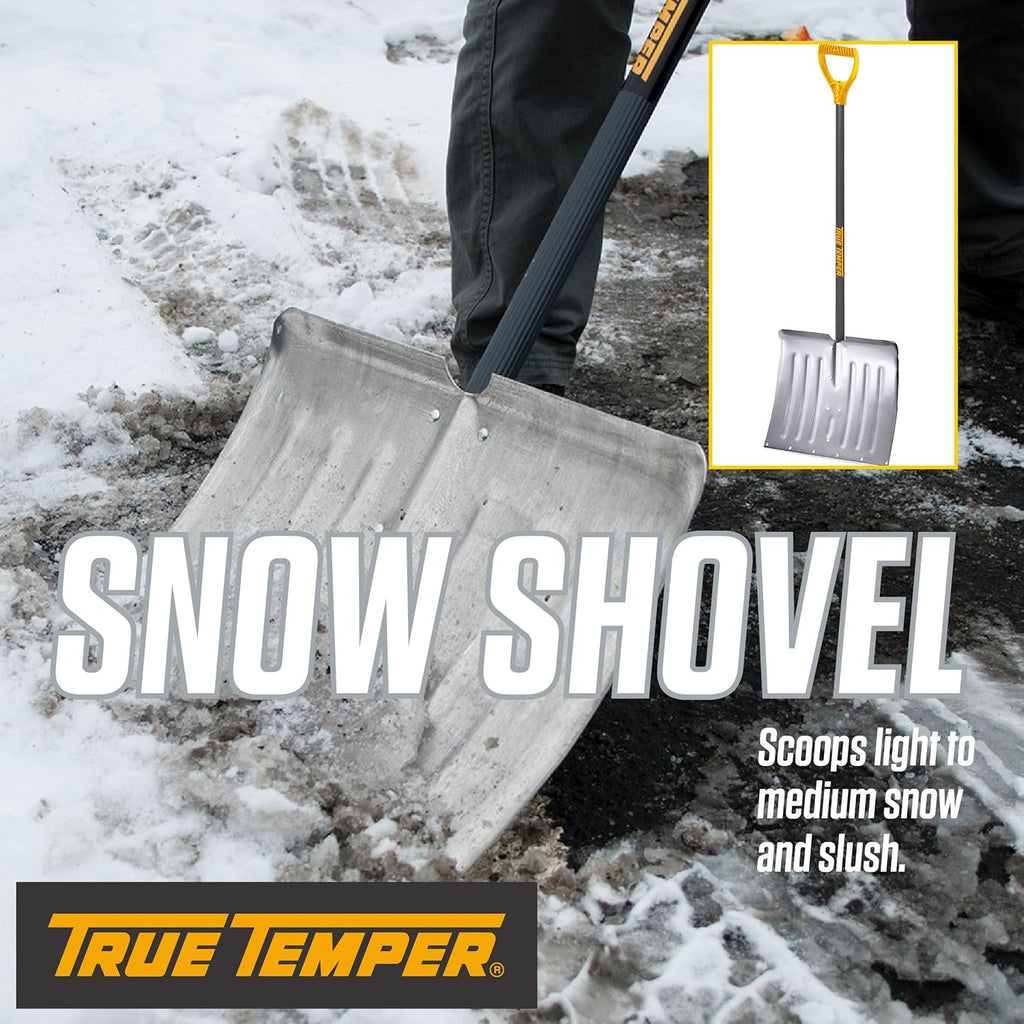Aluminum Snow Shovel D-Grip Steel Handle, 18 Inch Pack of 2 L394