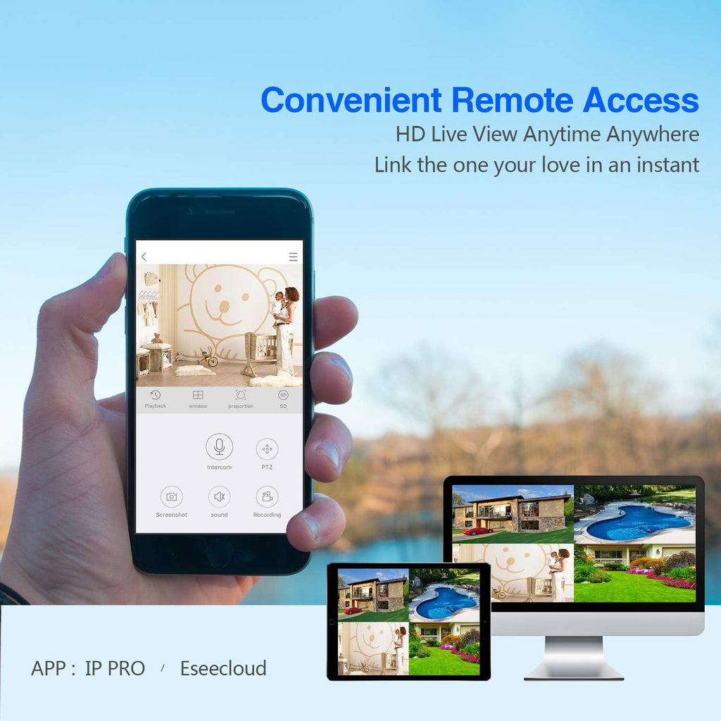 15.6 IPS Monitor 4PCS 3MP Camera Wireless Security Camera System with 2TB HDD U41677