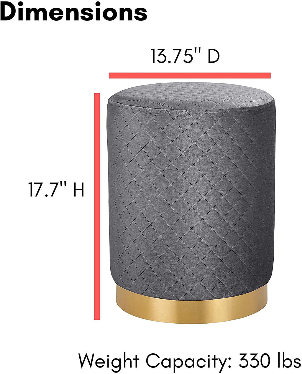 Round Velvet Ottoman Foot Stool B237195