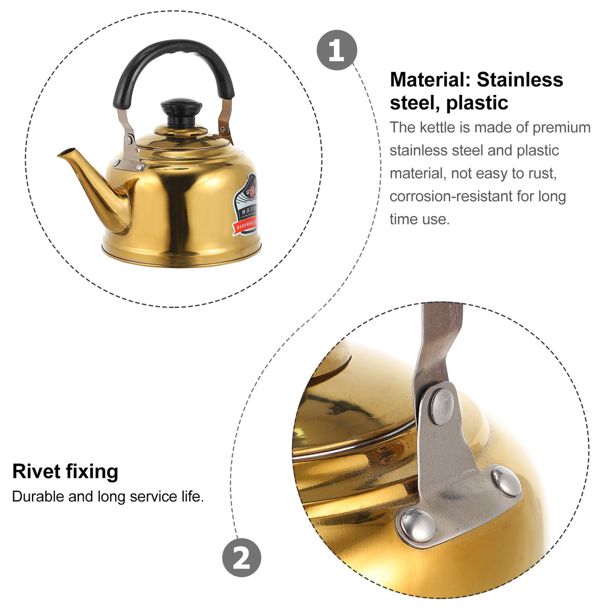 Stainless Steel Whistling Tea Kettle Stovetop Pot U72169