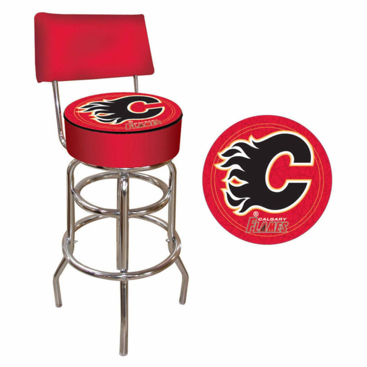 Padded Swivel Bar Stool with Back D7602