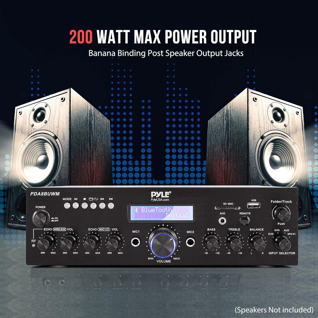 200W Dual Channel Wireless Microphone Power Amplifier System I428624