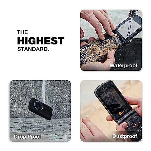 Rugged Basic Flip Phone, 4G Feature Cell Phone, Waterproof, Drop-Proof, Dual SIM U740