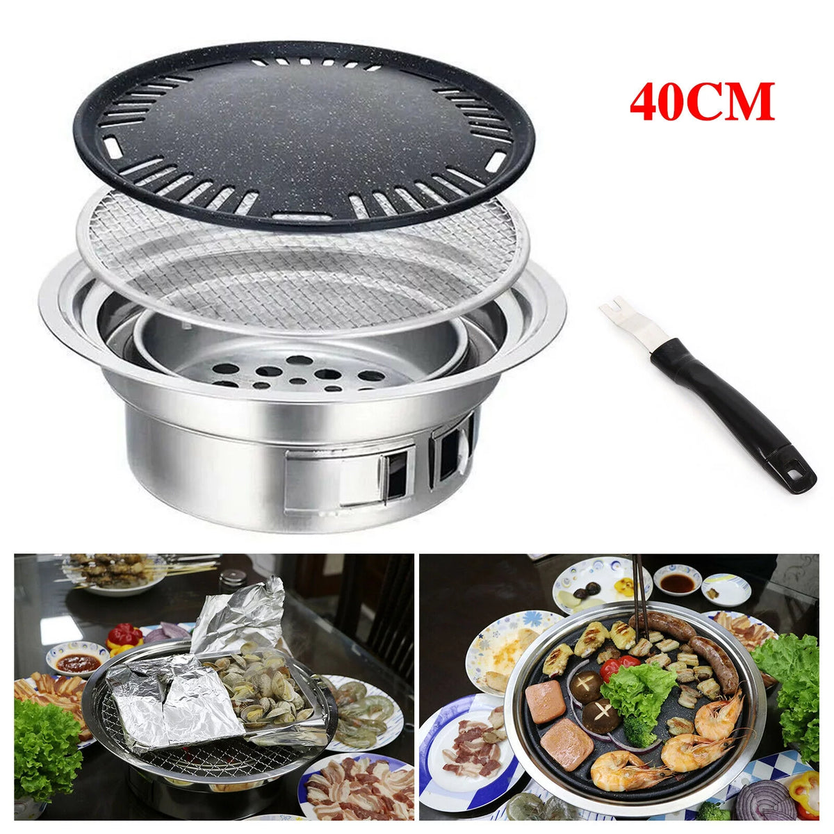 Portable Round Charcoal BBQ Grill B46378