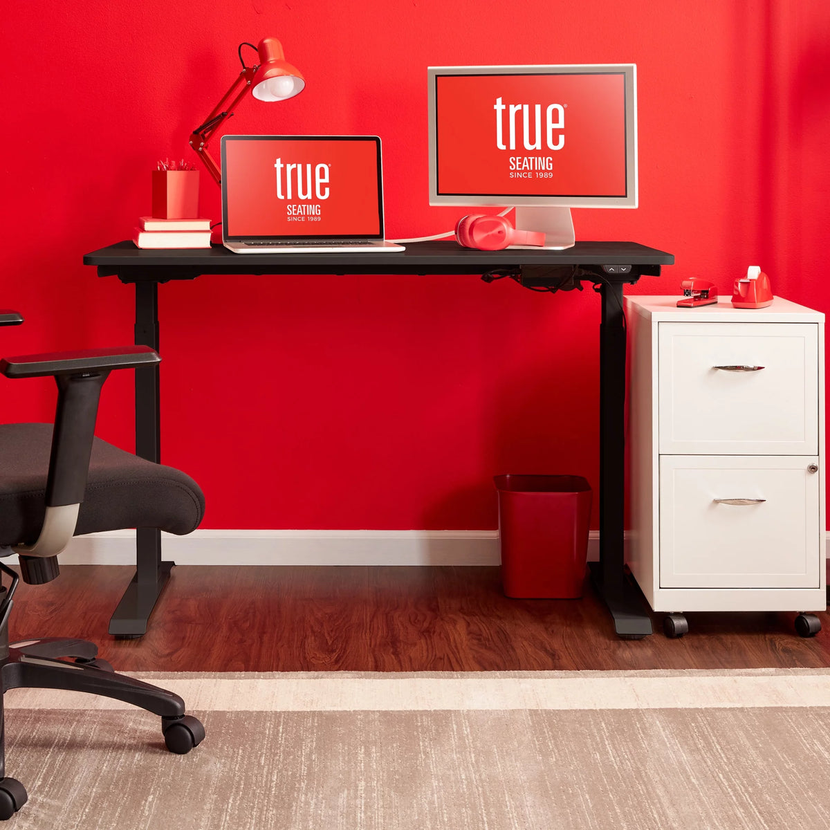 Black Height Adjustable Electric Standing Desk R7450