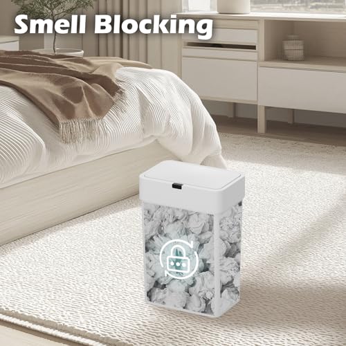 2 Pack Automatic Motion Sensor Trash Can, 2.5 Gallon + 4 Gallon White V68441