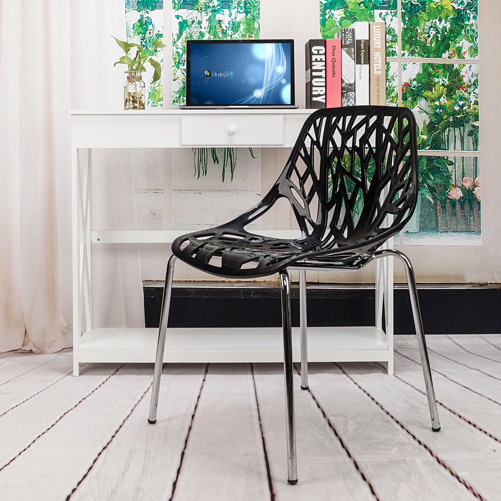 White Shell Lounge Plastic Dining Chair (Set of 4) V735092