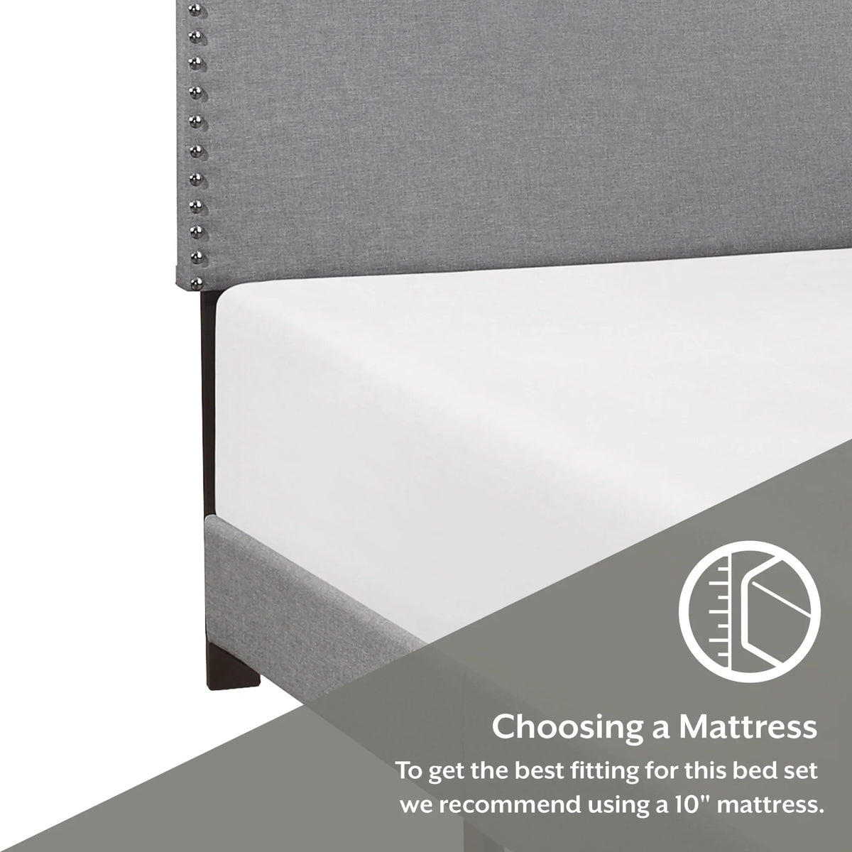 Cream Upholstered Full Platform Bed A41826