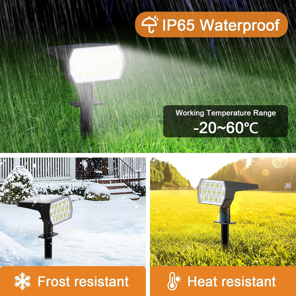 6 Pack 52 LED 3 Modes IP65 Waterproof Solar Spot Lights U828077
