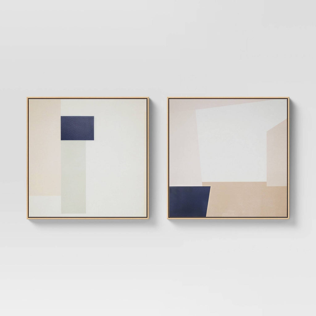 24x22 Geometric Abstract Framed Wall Canvas P47601
